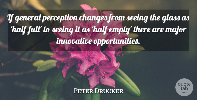 Peter Drucker Quote About Opportunity, Glasses, Perception: If General Perception Changes From...