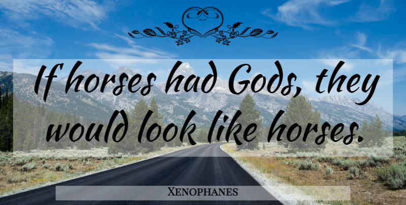 Xenophanes Quote About Horse, Looks, Ifs: If Horses Had Gods They...