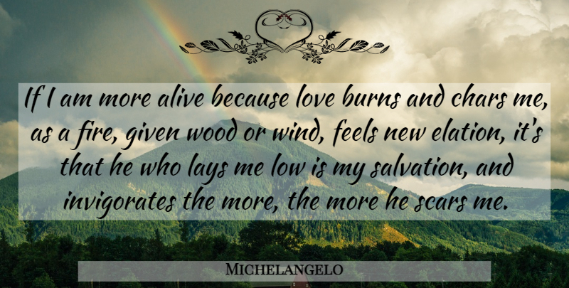 Michelangelo Quote About Inspiration, Wind, Fire: If I Am More Alive...