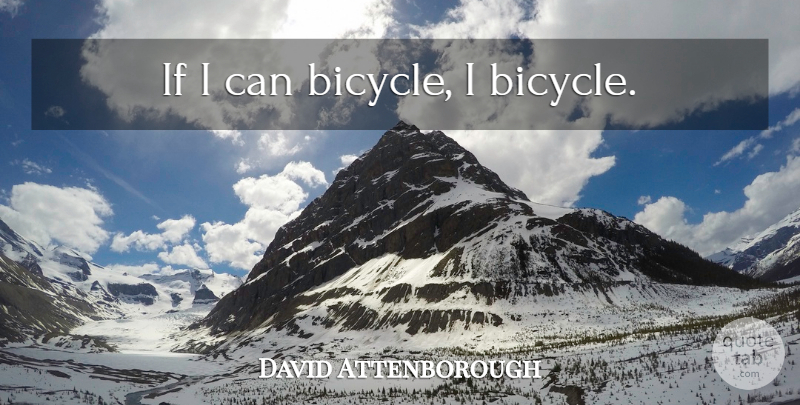 David Attenborough Quote About Cycling, Ifs, I Can: If I Can Bicycle I...