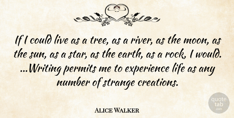 Alice Walker Quote About Stars, Writing, Moon: If I Could Live As...