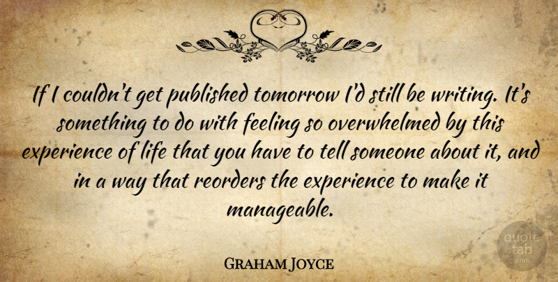 Graham Joyce Quote About Writing, Feelings, Way: If I Couldnt Get Published...