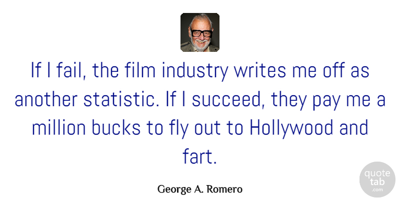 George A. Romero Quote About Writing, Bucks, Statistics: If I Fail The Film...