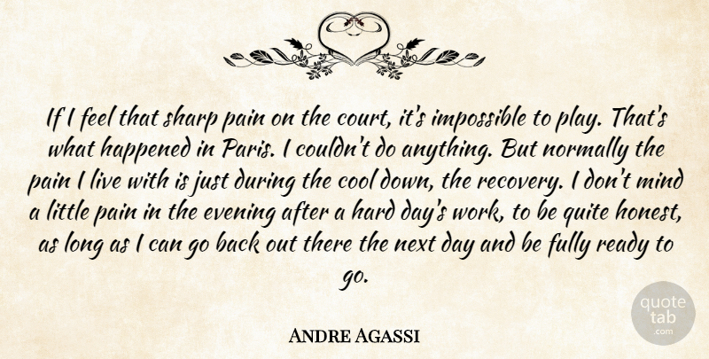Andre Agassi Quote About Cool, Evening, Fully, Happened, Hard: If I Feel That Sharp...
