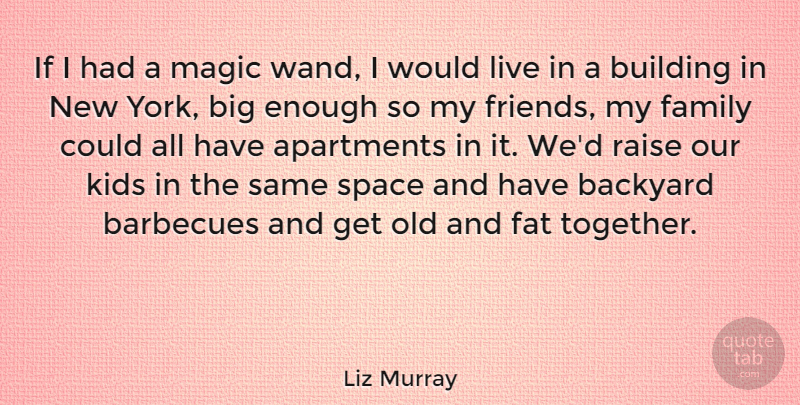 Liz Murray Quote About New York, Kids, Space: If I Had A Magic...