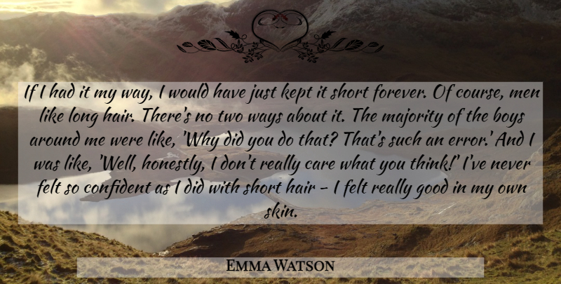Emma Watson Quote About Boyfriend, Kissing, Boys: If I Had It My...