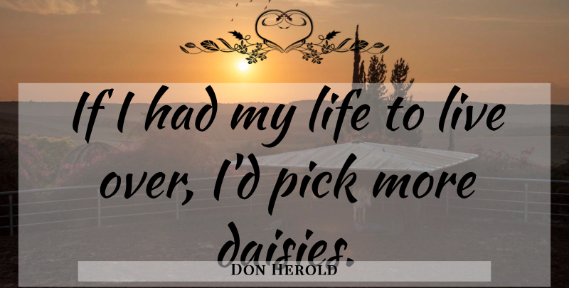 Don Herold Quote About Daisies, Ifs, Picks: If I Had My Life...