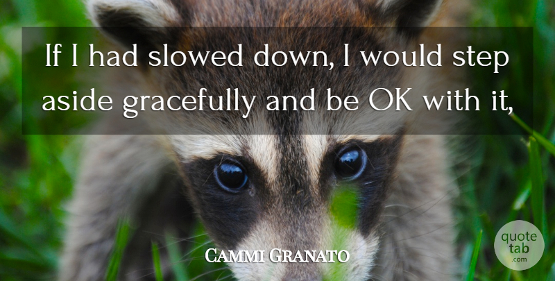 Cammi Granato Quote About Aside, Gracefully, Ok, Step: If I Had Slowed Down...