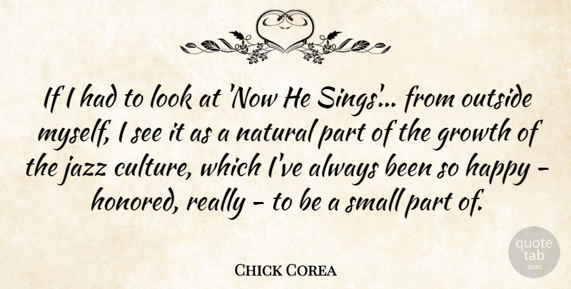 Chick Corea Quote About Jazz, Natural, Outside, Small: If I Had To Look...