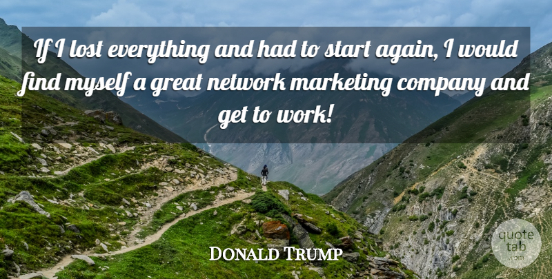 Donald Trump Quote About Marketing, Lost Everything, Company: If I Lost Everything And...