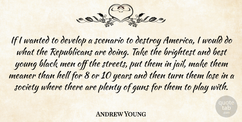 Andrew Young Quote About Gun, Men, Years: If I Wanted To Develop...
