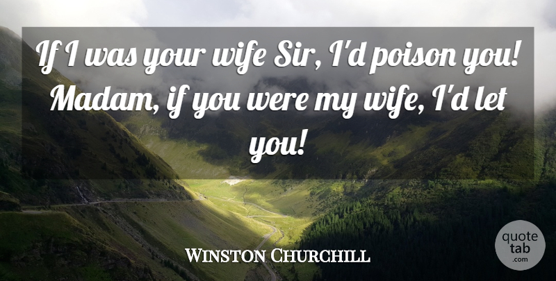 Winston Churchill Quote About Wife, Poison, My Wife: If I Was Your Wife...