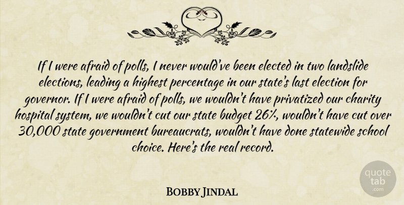 Bobby Jindal Quote About Real, School, Cutting: If I Were Afraid Of...