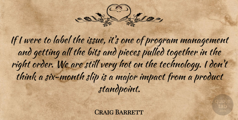 Craig Barrett Quote About Bits, Hot, Impact, Label, Major: If I Were To Label...