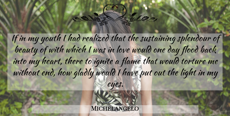 Michelangelo Quote About Life And Love, Heart, Eye: If In My Youth I...