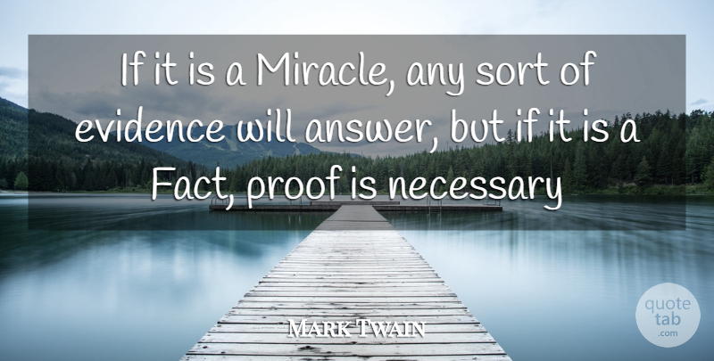 Mark Twain Quote About Miracle, Answers, Criminal Mind: If It Is A Miracle...