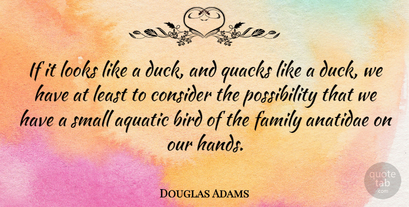 Douglas Adams Quote About Family, Integrity, Patriotic: If It Looks Like A...