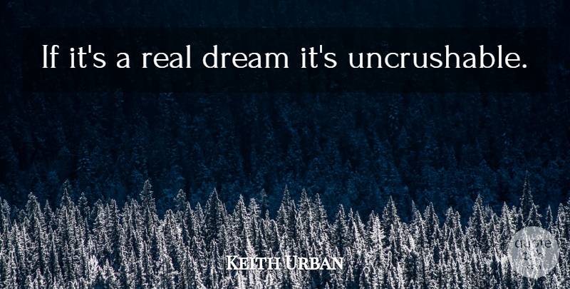 Keith Urban Quote About Dream, Real, Ifs: If Its A Real Dream...