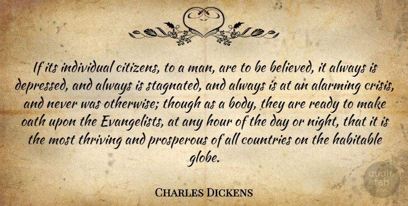Charles Dickens Quote About Country, Night, Men: If Its Individual Citizens To...