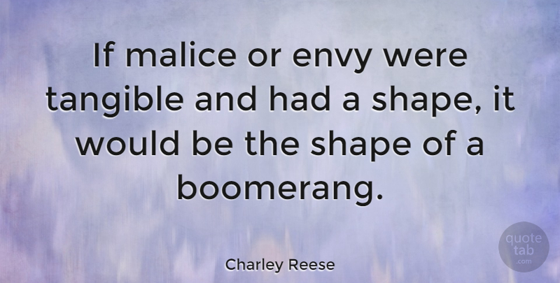 Charley Reese Quote About Jealousy, Hate, Envy: If Malice Or Envy Were...