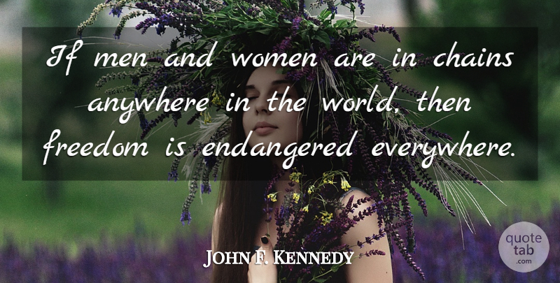 John F. Kennedy Quote About Men, World, Chains: If Men And Women Are...