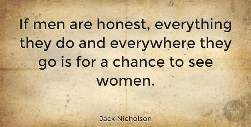 Jack Nicholson Quote About Men, Honest, Chance: If Men Are Honest Everything...