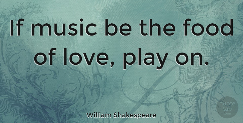 William Shakespeare Quote About Love, Music, Night: If Music Be The Food...