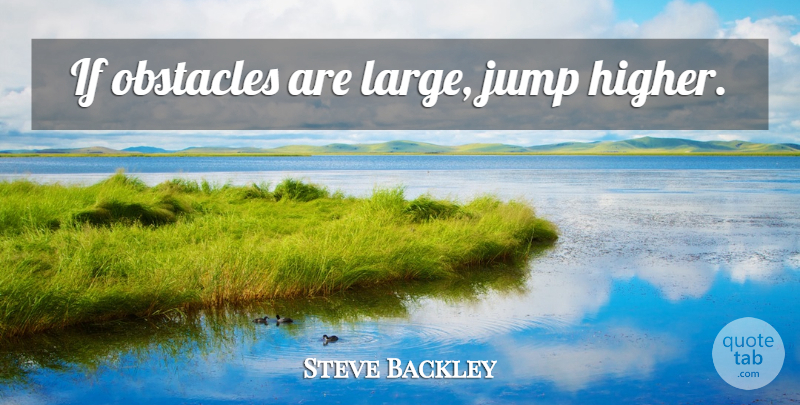 Steve Backley Quote About Obstacles, Higher, Ifs: If Obstacles Are Large Jump...