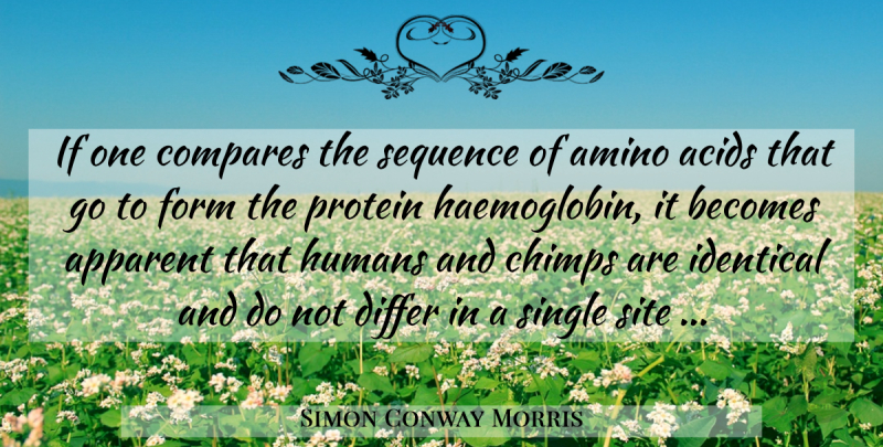 Simon Conway Morris Quote About Acid, Protein, Site: If One Compares The Sequence...