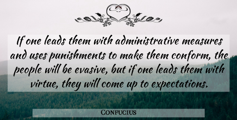 Confucius Quote About Punishment, Expectations, Gossip: If One Leads Them With...