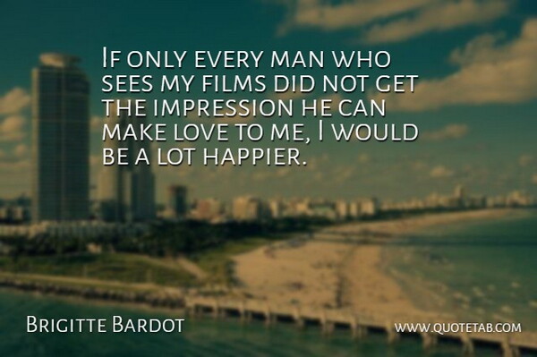 Brigitte Bardot Quote About Men, Making Love, Would Be: If Only Every Man Who...