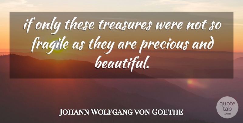 Johann Wolfgang von Goethe Quote About Beautiful, Treasure, Ifs: If Only These Treasures Were...