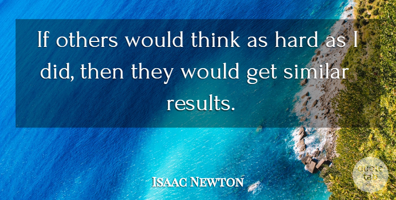 Isaac Newton Quote About Thinking, Results, Ifs: If Others Would Think As...