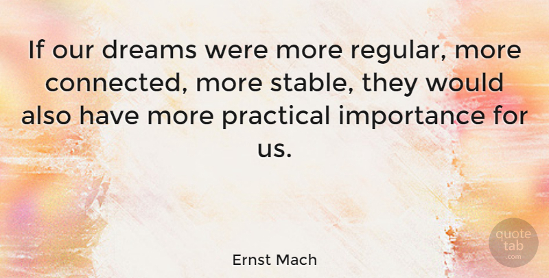 Ernst Mach Quote About Dream, Individualism, Importance: If Our Dreams Were More...