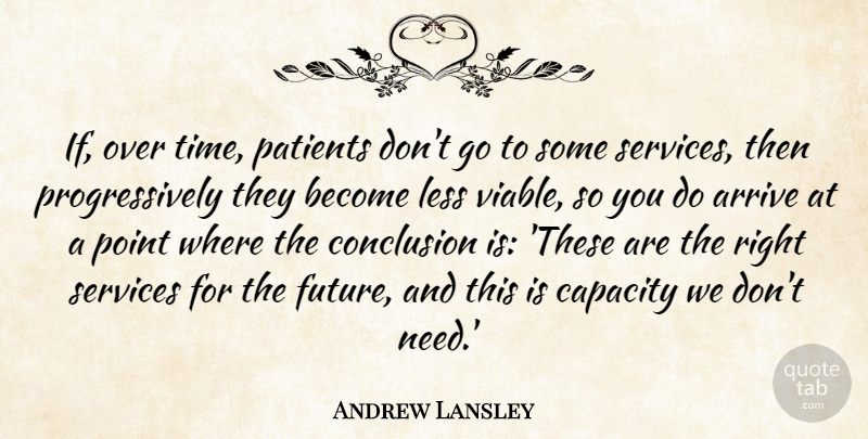 Andrew Lansley Quote About Arrive, Capacity, Conclusion, Future, Less: If Over Time Patients Dont...