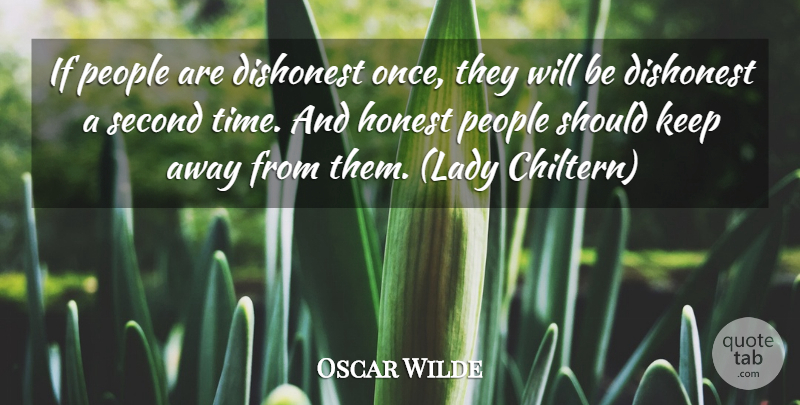 Oscar Wilde Quote About People, Honest, Should: If People Are Dishonest Once...