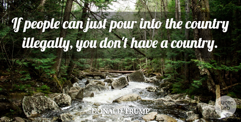 Donald Trump Quote About Country, People, Pour: If People Can Just Pour...