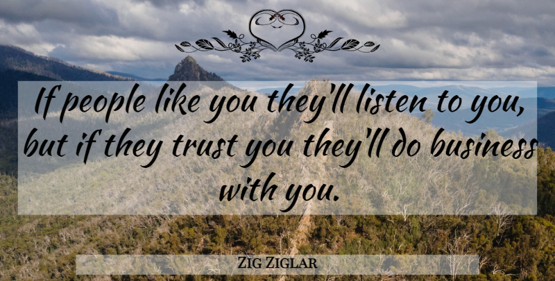 Zig Ziglar Quote About Success, Encouragement, Business: If People Like You Theyll...