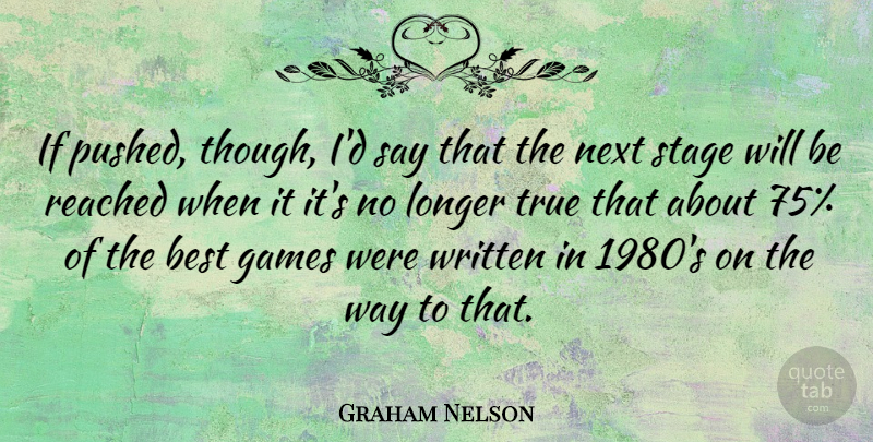 Graham Nelson Quote About Best, English Mathematician, Games, Longer, Next: If Pushed Though Id Say...