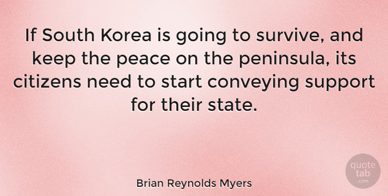 Brian Reynolds Myers Quote About Korea, Support, Needs: If South Korea Is Going...