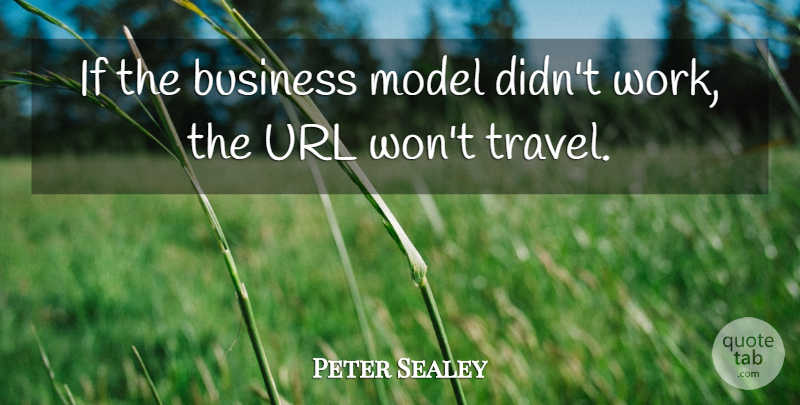 Peter Sealey Quote About Business, Model, Url: If The Business Model Didnt...