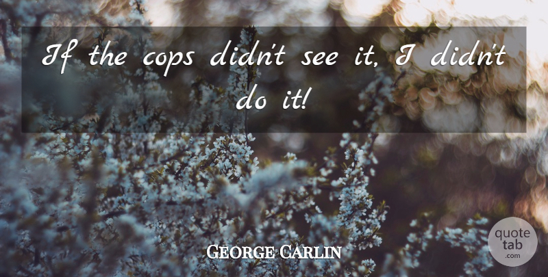 George Carlin Quote About Stupid, People, Cop: If The Cops Didnt See...
