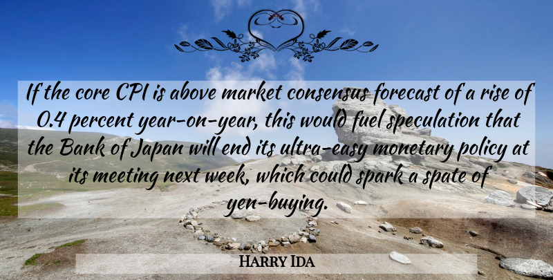 Harry Ida Quote About Above, Bank, Consensus, Core, Forecast: If The Core Cpi Is...