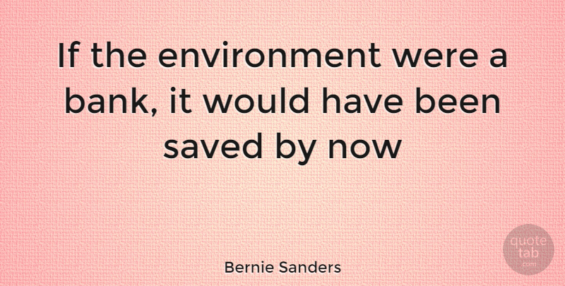 Bernie Sanders Quote About Environment, Ifs, Saved: If The Environment Were A...