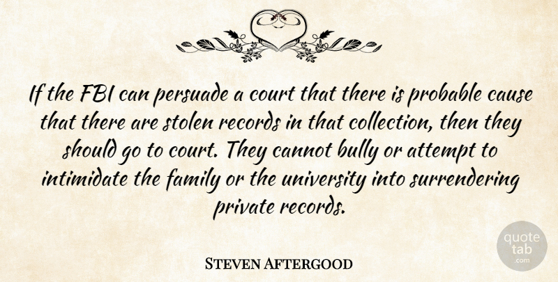 Steven Aftergood Quote About Attempt, Bully, Cannot, Cause, Court: If The Fbi Can Persuade...