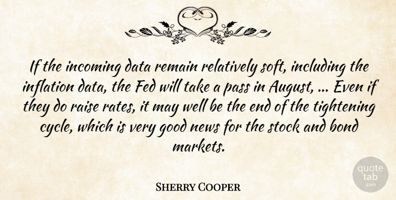Sherry Cooper Quote About Bond, Data, Fed, Good, Including: If The Incoming Data Remain...