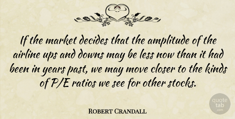 Robert Crandall Quote About Airline, Closer, Decides, Downs, Kinds: If The Market Decides That...