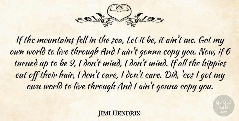 Jimi Hendrix Quote About Hippie, Cutting, Sea: If The Mountains Fell In...
