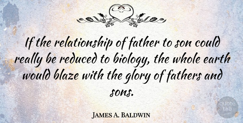 James A. Baldwin Quote About Fathers Day, Son, Earth: If The Relationship Of Father...