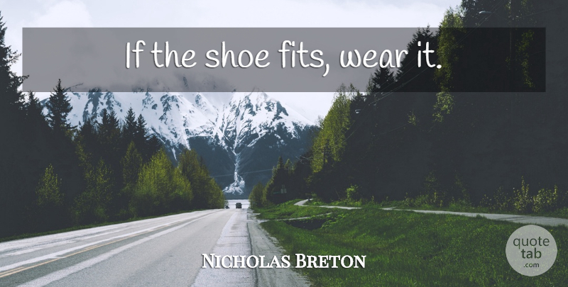 Nicholas Breton Quote About Shoes, Identity, Fit: If The Shoe Fits Wear...